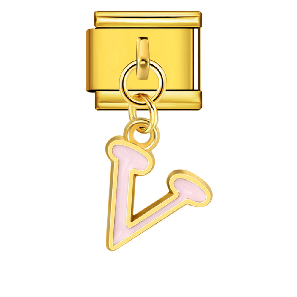 Wholesale Italian Charm Bracelet 9mm DIY Splicing Letter Series Stainless Steel Composable Bracelet