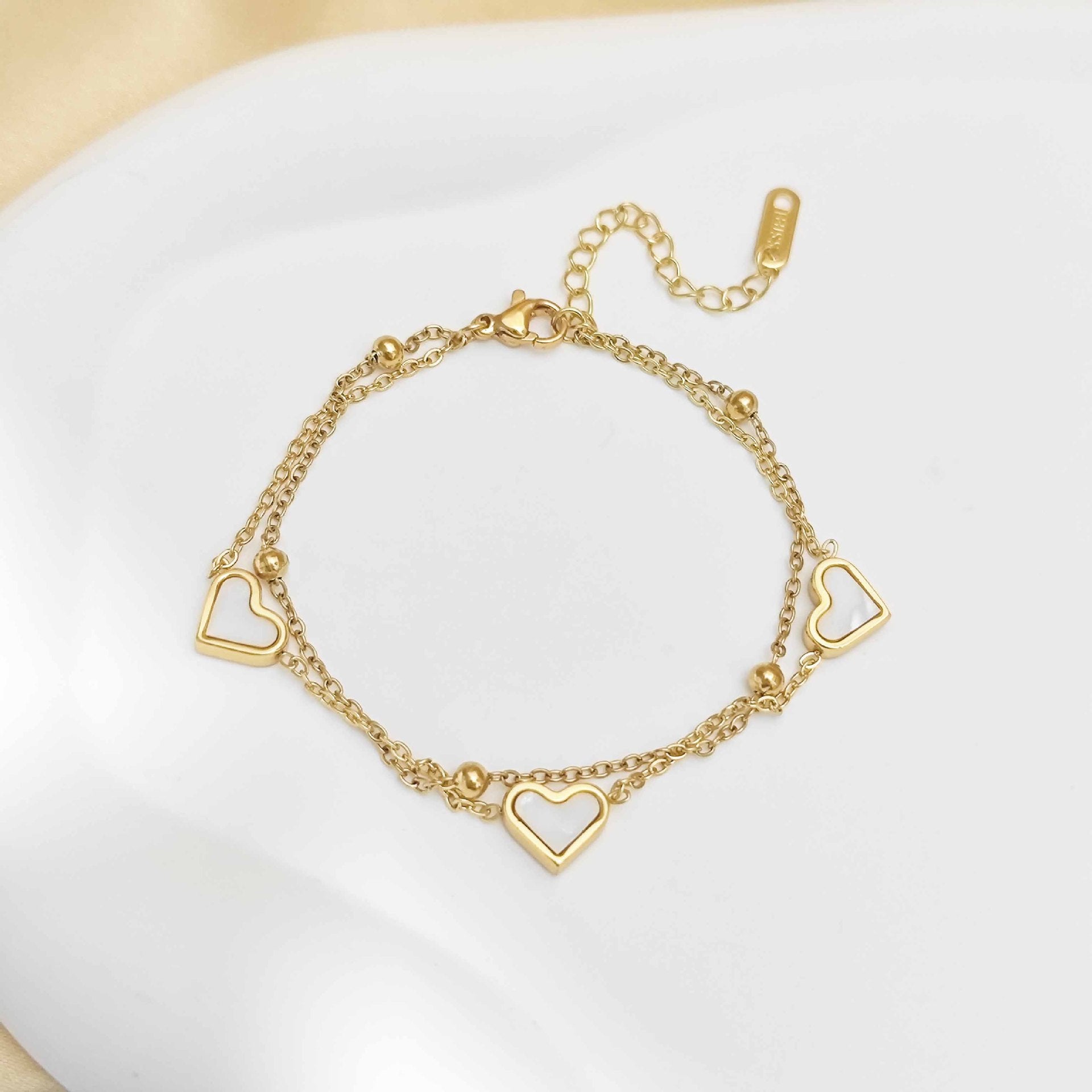 Wholesale Titanium Steel Double Layer Love Bracelet Casual Everyday Fashion Accessory