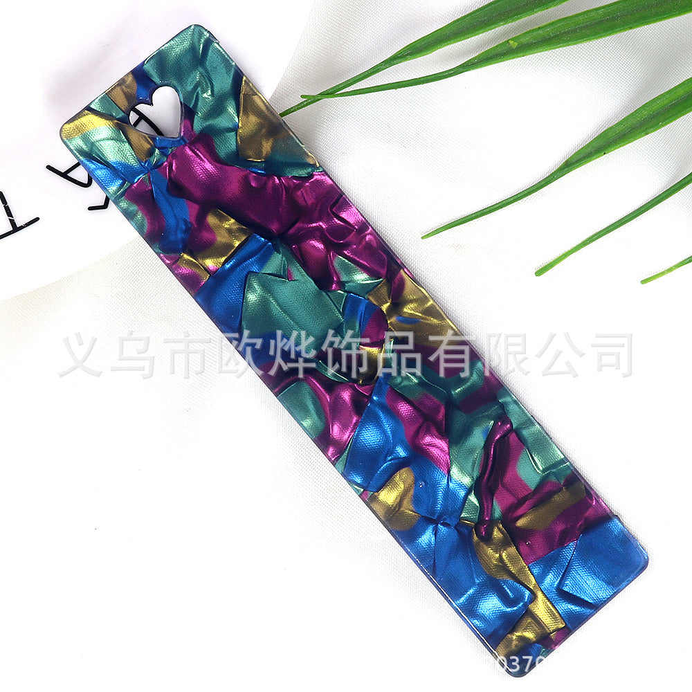 Wholesale 10PCS DIY Textured Acrylic Heart-shaped Bookmark with Keyhole Design