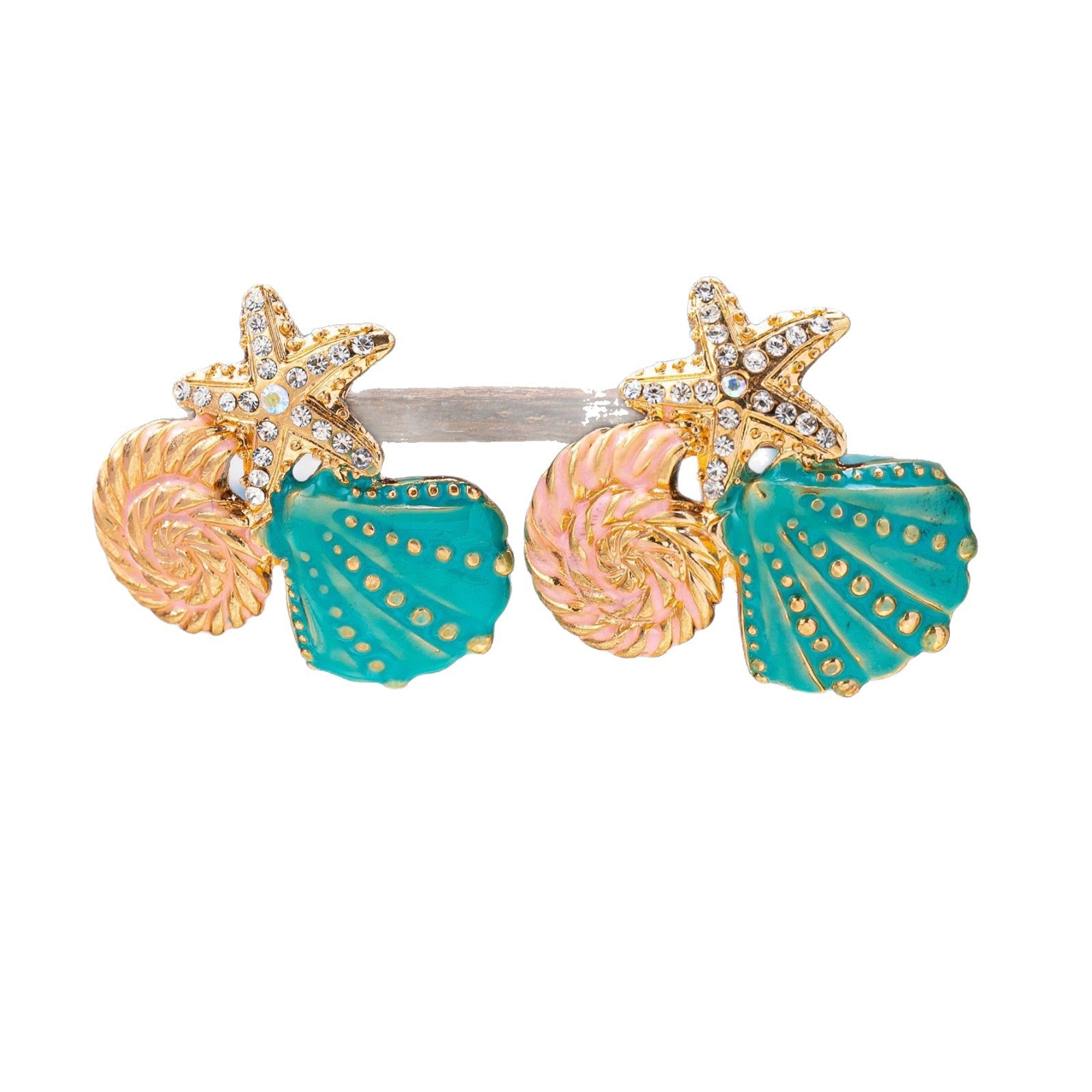 Wholesale Alloy Ocean Starfish Shell Earrings For Women Beach Vacation Jewelry Accessory
