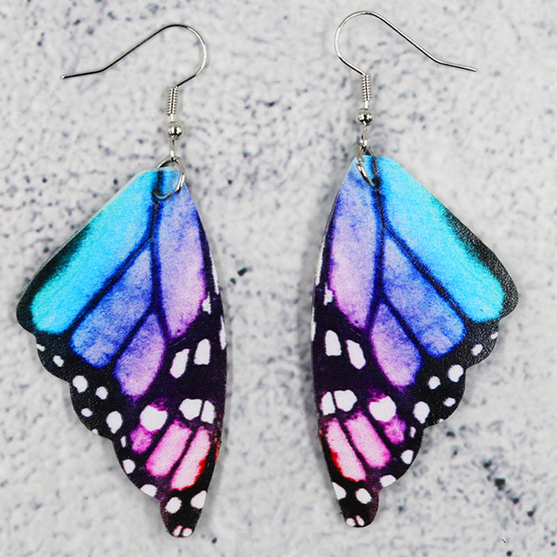 Wholesale Butterfly leather earrings