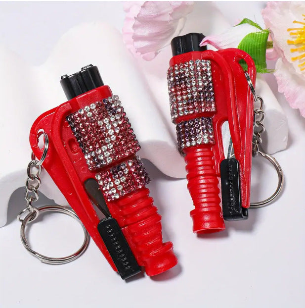 Wholesale Mini Car Seat Belt Release Hammer Keychain with Drill