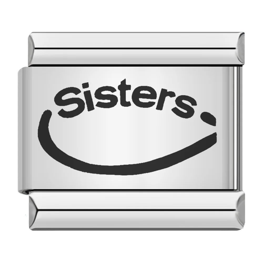 Wholesale Stainless Steel Laser Engraved Pattern Italian Module Bracelet DIY Fashion Jewelry Accessory