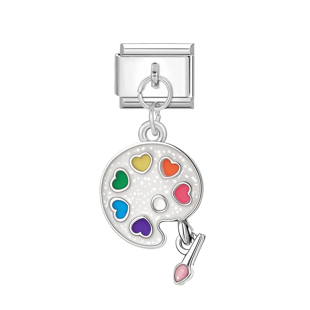 Wholesale Italian Charm Bracelet 9mm DIY Cute Pony Pendant  Creative Stainless Steel Composable Bracelet