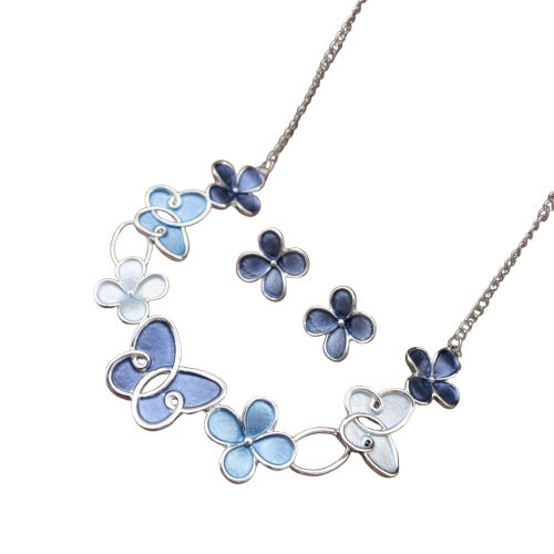 Wholesale Enamel Butterfly Flower Earrings Necklace