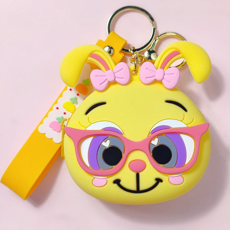 Wholesale Cute cartoon silicone wallet keychain