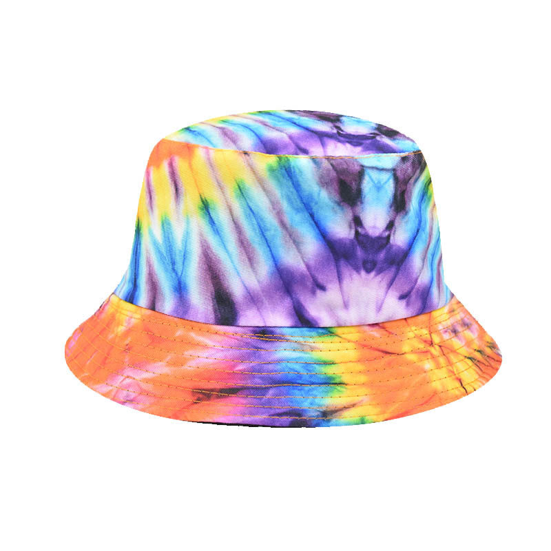 Wholesale Reversible Tie Dye Bucket Hat For Men Women Hip Hop Wide Brim Sun Hat Trendy Summer Festival Cap