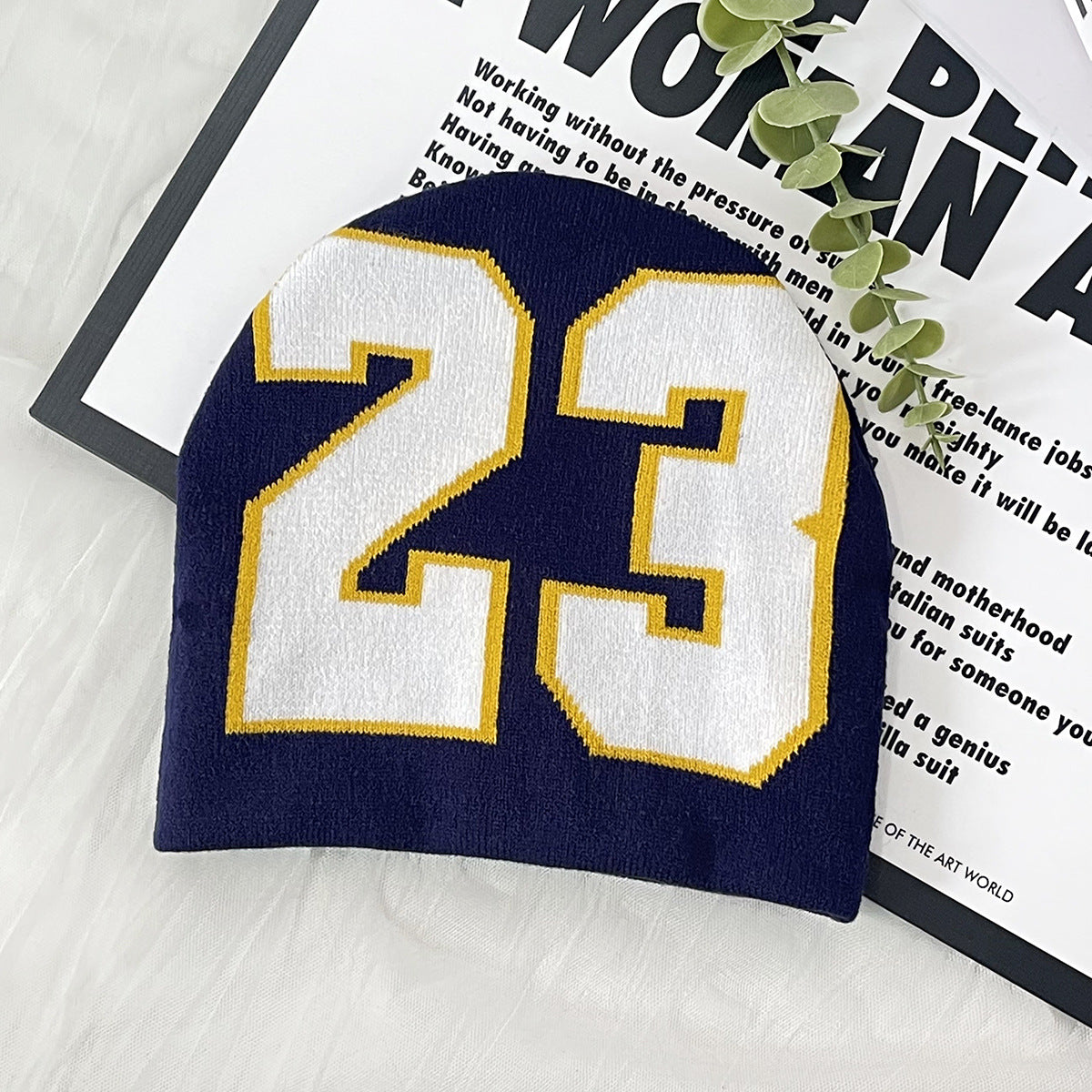 Wholesale 23 Digital Pattern Knitted Hat Beanie