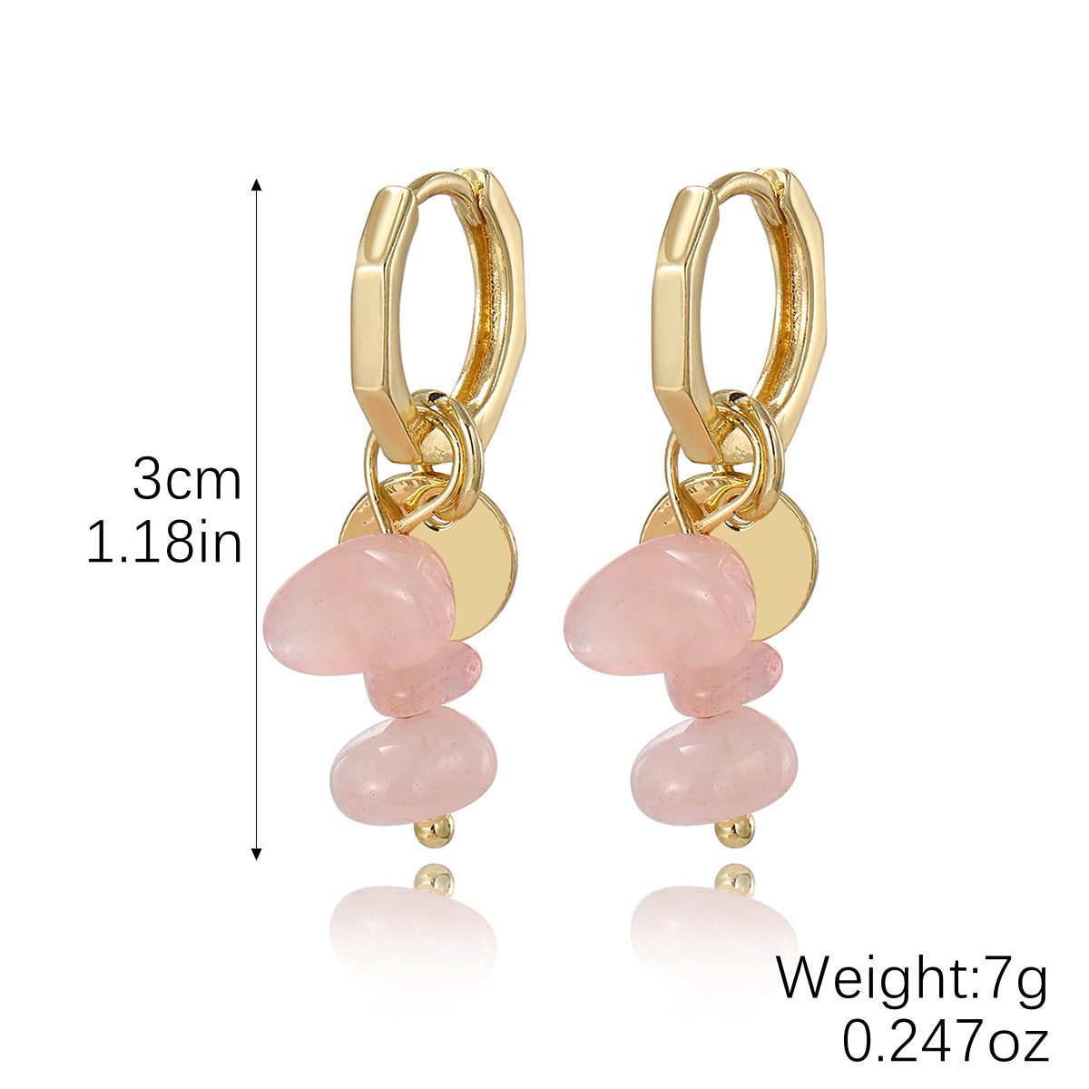 Wholesale Natural Gravel Earrings Bohemian Beach Style Niche Design Personalized Earrings Jewelry