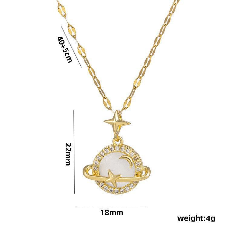 Wholesale Starry Sky Stainless Steel Necklace Light Luxury Necklaces Full Diamond Necklace Clavicle Chain ACC-NE-Nayin001