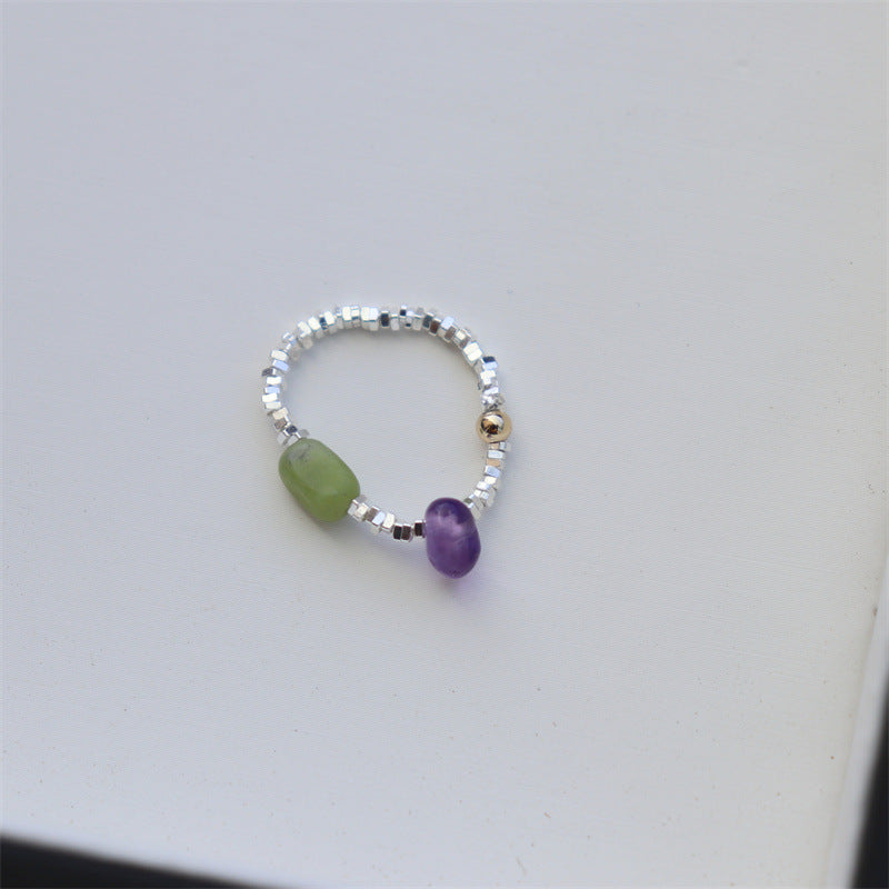 Wholesale  pearl elastic natural stone ring