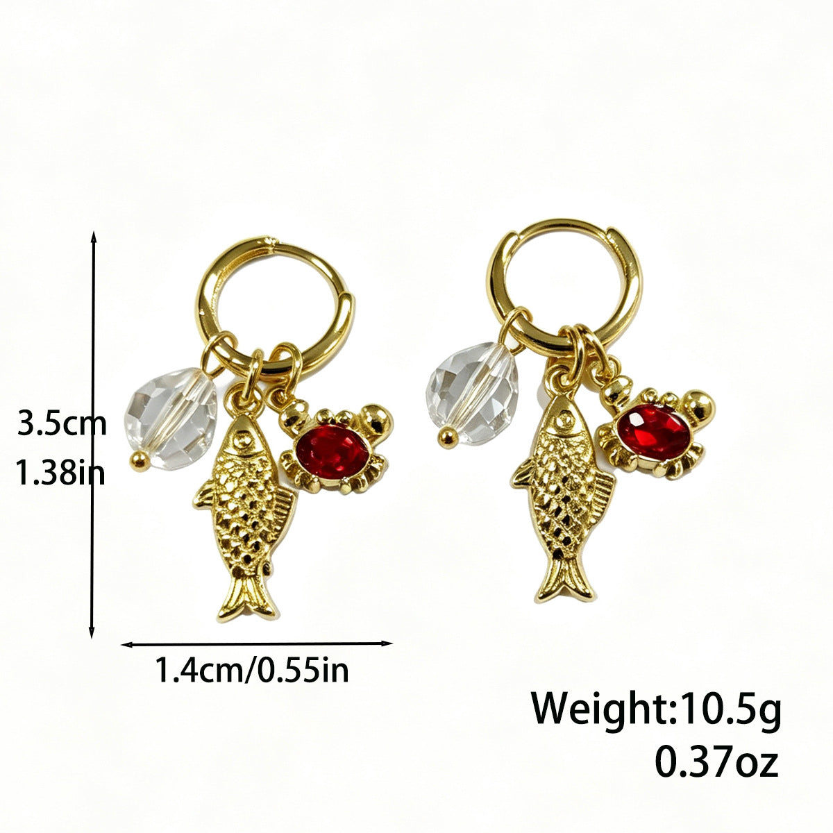 Wholesale Stylish Sun Moon Pendant Ear Cuff Earrings Gold Plated Ocean Beach Shell Jewelry Accessory For Women