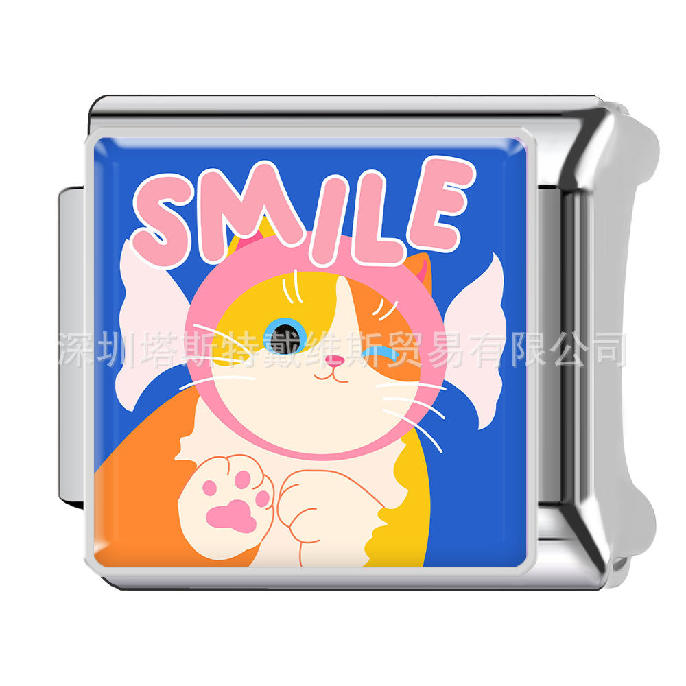 Wholesale Italian Charm Bracelet 9mm DIY Cute and able  Creative Stainless Steel Composable Bracelet