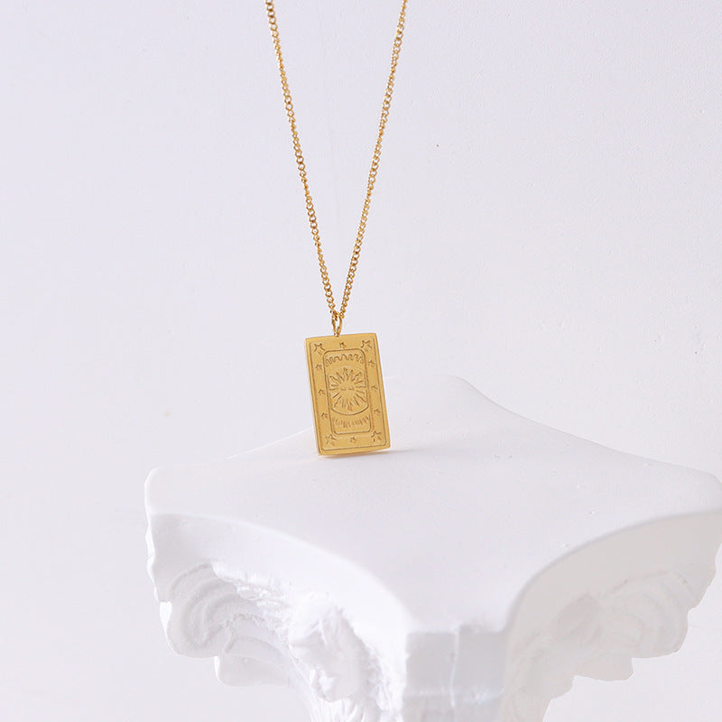 Wholesale titanium steel star Sun Square pendant jewelry necklaces