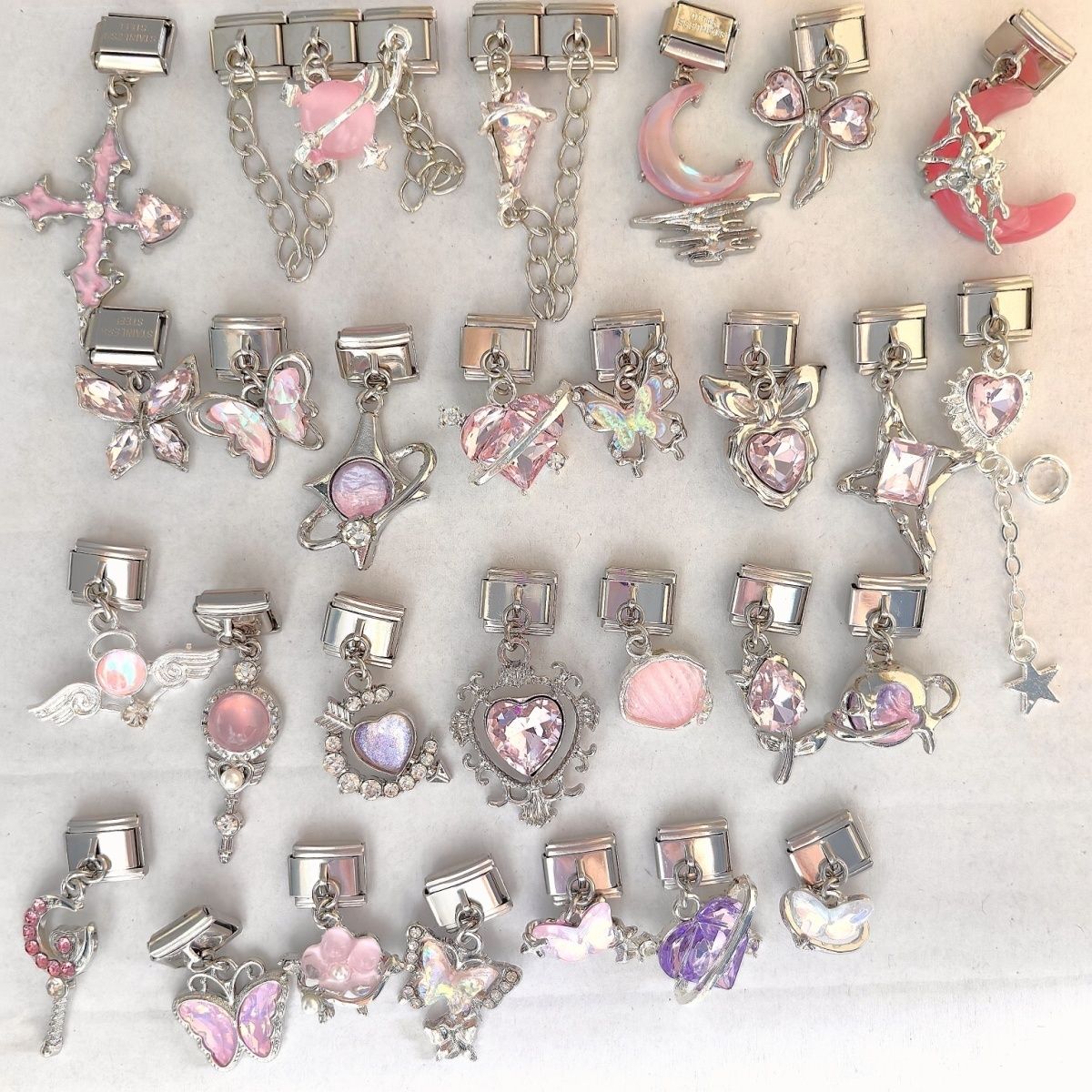 Wholesale Italian Charm Stainless Steel Bracelet Single Hook Pendant Jewelry Accessory Gift