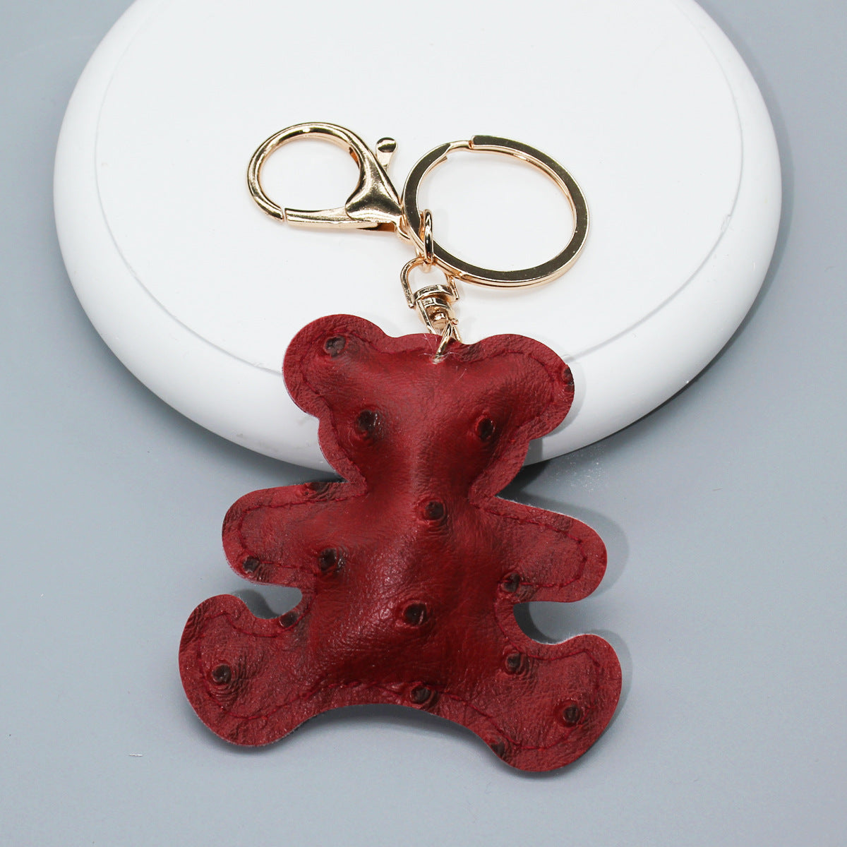 Wholesale  Cartoon Bear Accessories Leather Pattern Car Keychain