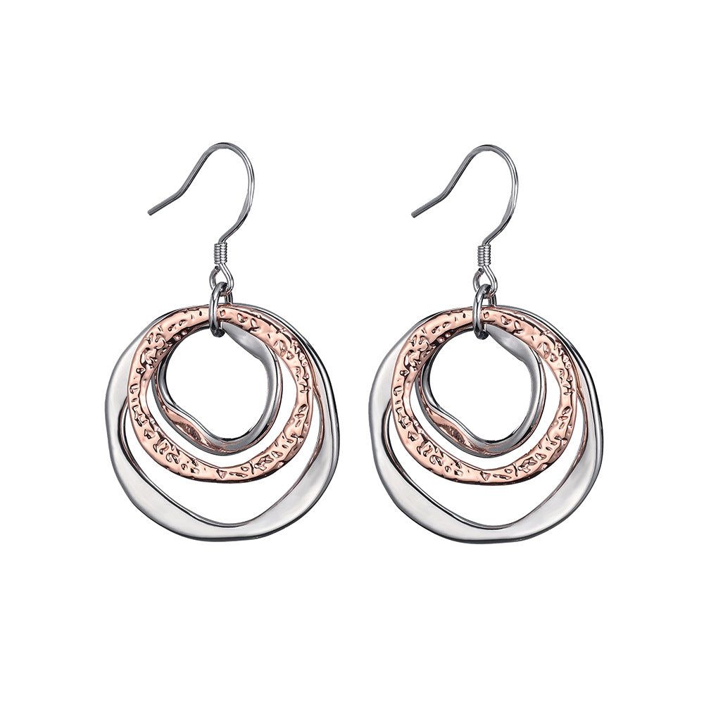 Wholesale  Zinc Alloy 3-Ring Circle Mixed Colorful Earrings