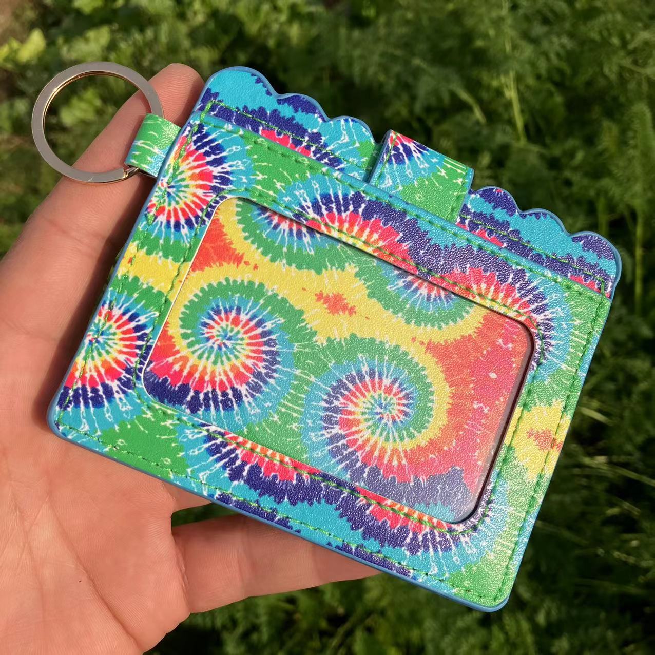 Wholesale Western Style Leopard Plaid Flower Card Holder Keychain ACC-KC-QiuXue001