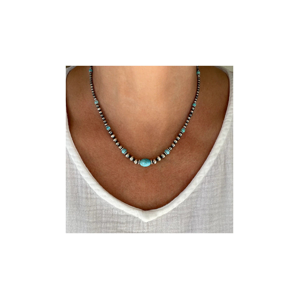 Wholesale Turquoise Maillard Style Handmade Necklace Fashion Jewelry Accessory for Women