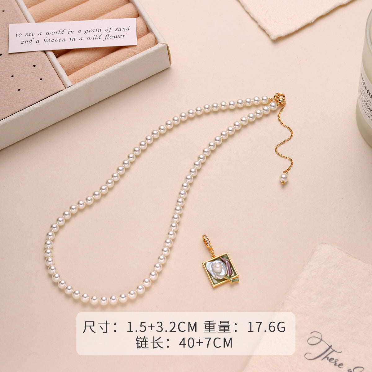 Wholesale Middle  Oil Painting Pearl Necklace Light Luxury Necklace
