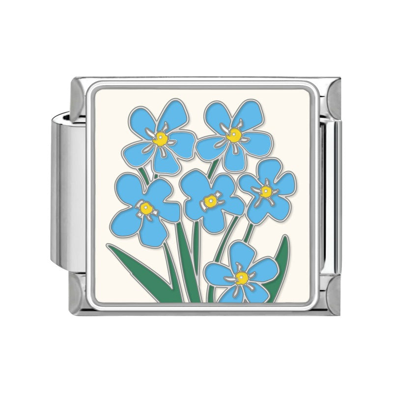 Wholesale Flower Module DIY Bracelet Set Italian Creative Design Stainless Steel Jewelry for Boutique Resale