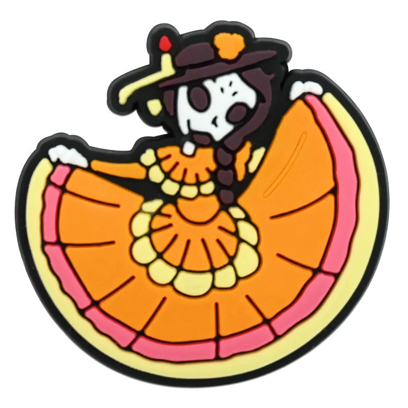 Wholesale Random 100pcs Day of the Dead  PVC Soft Rubber Shoe Buckle Decoration