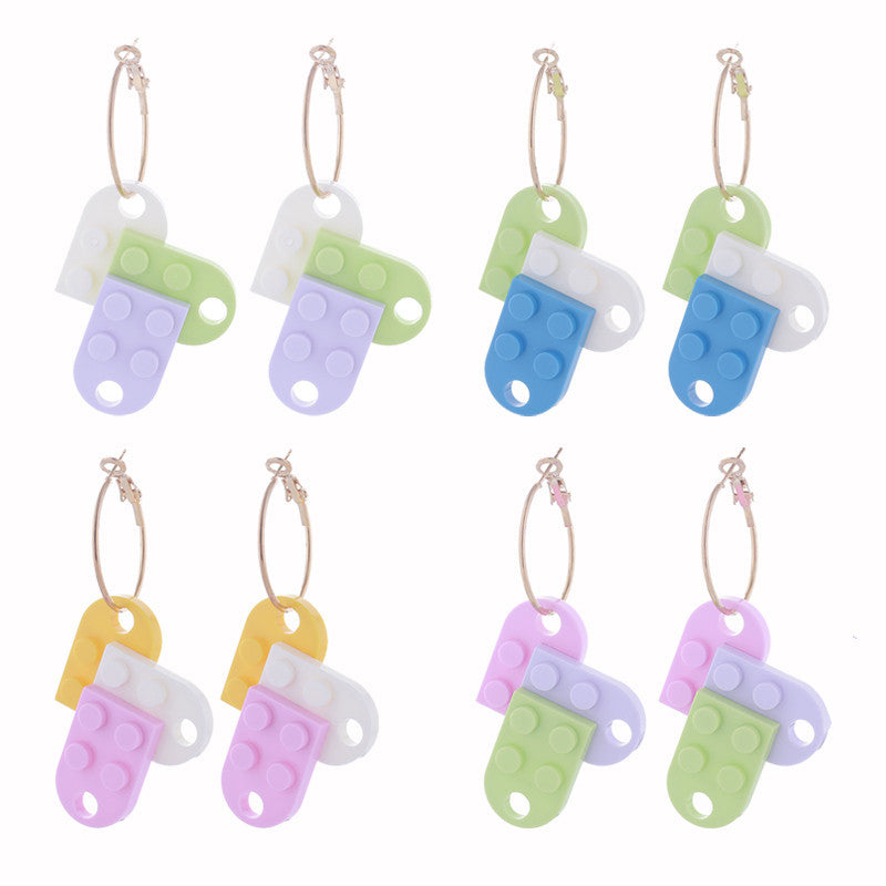 Wholesale  Creative Splicing Geometric Earrings