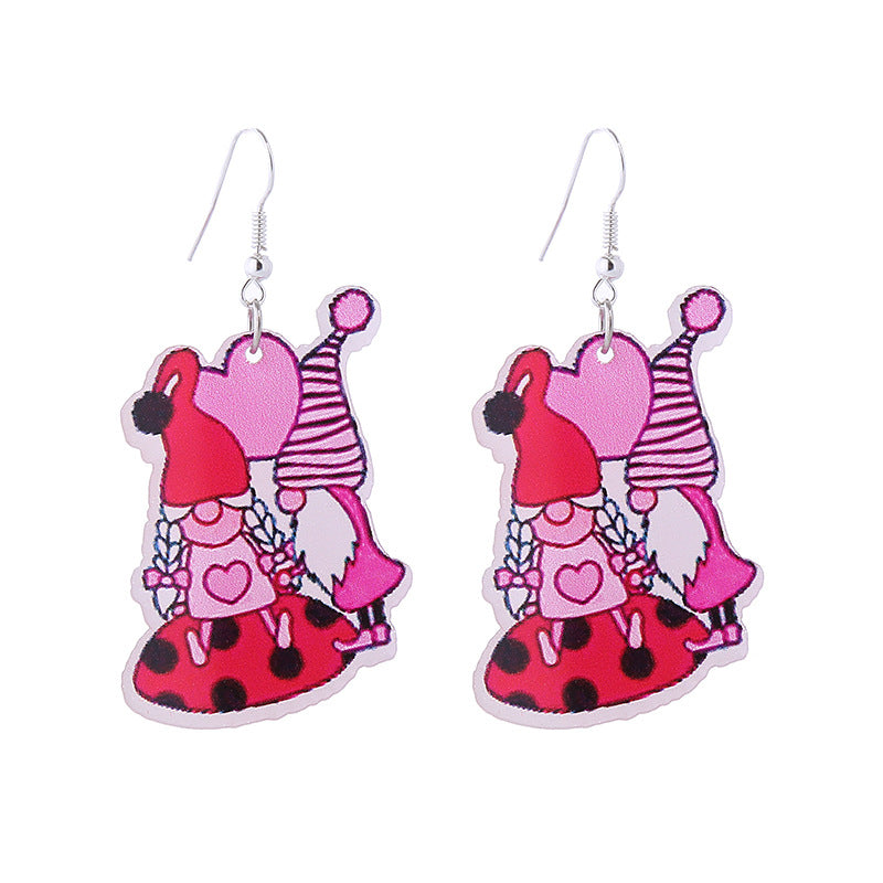 Wholesale Pink Tape Valentine's Day Double Sided Acrylic Earrings ACC-ES-ChouT005