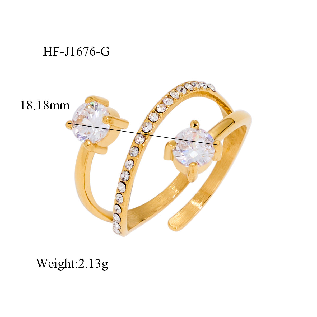 Wholesale Ins Style Titanium Steel Open Ring Electroplated Fashion Accessory Gift