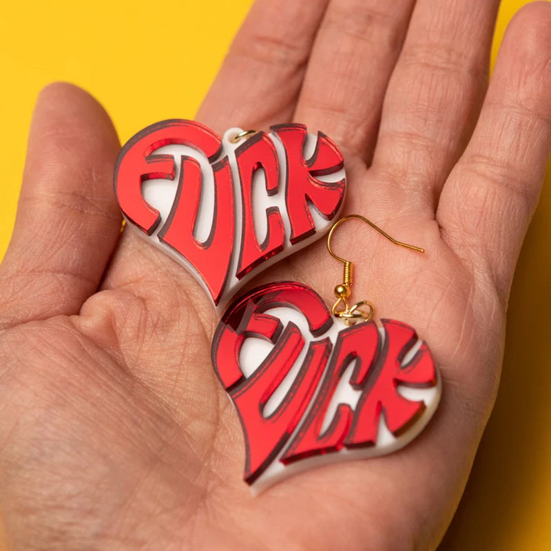 Wholesale  funny heart acrylic earrings