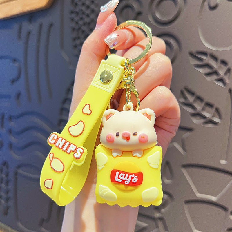 Wholesale Cartoon Pig Panda PVC Soft Glue Keychain ACCVIP-KC-HangLi001