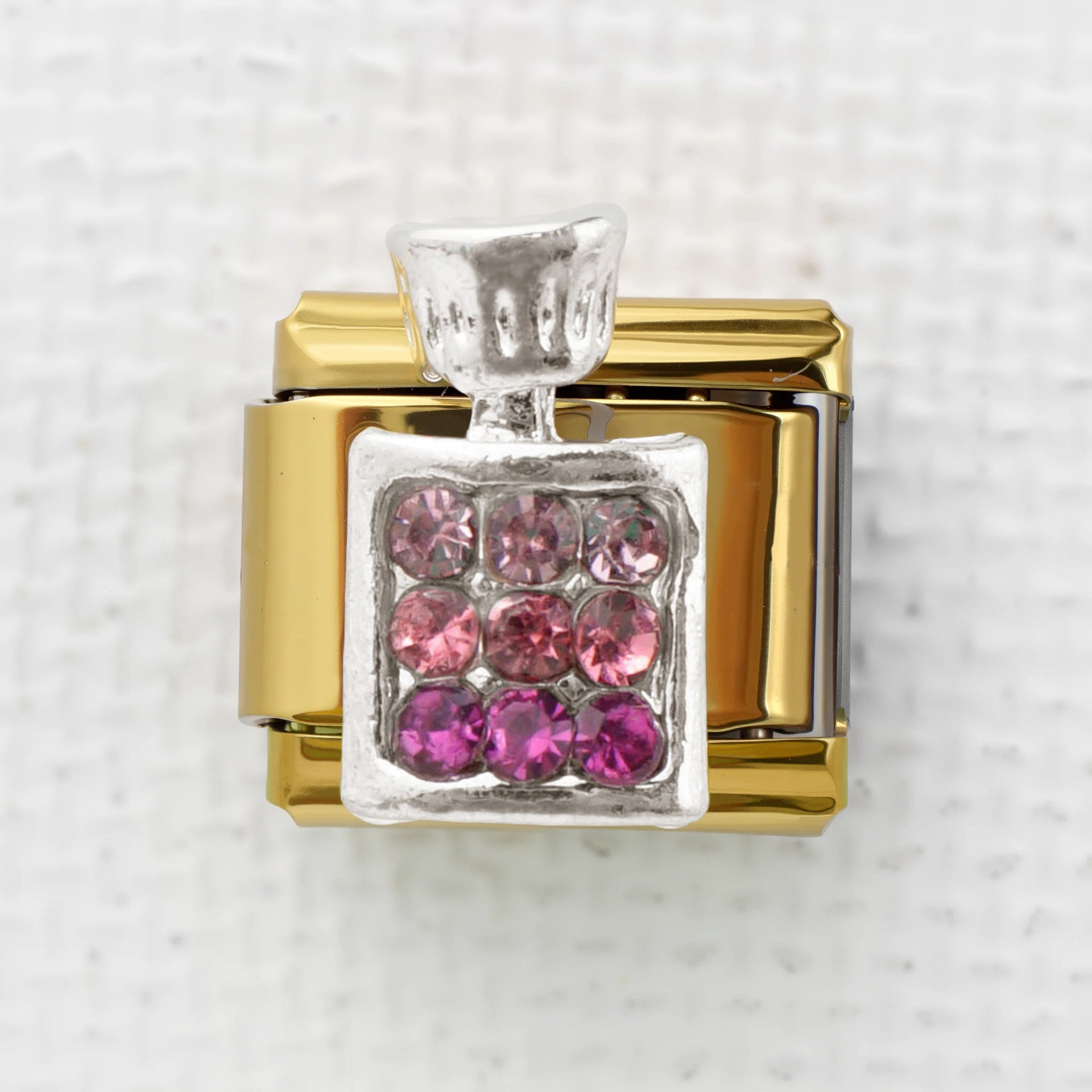 Wholesale 5pcs Italian Charm Bracelet 9mm DIY Splicing Perfume Bottle Bear Stainless Steel Composable Bracelet