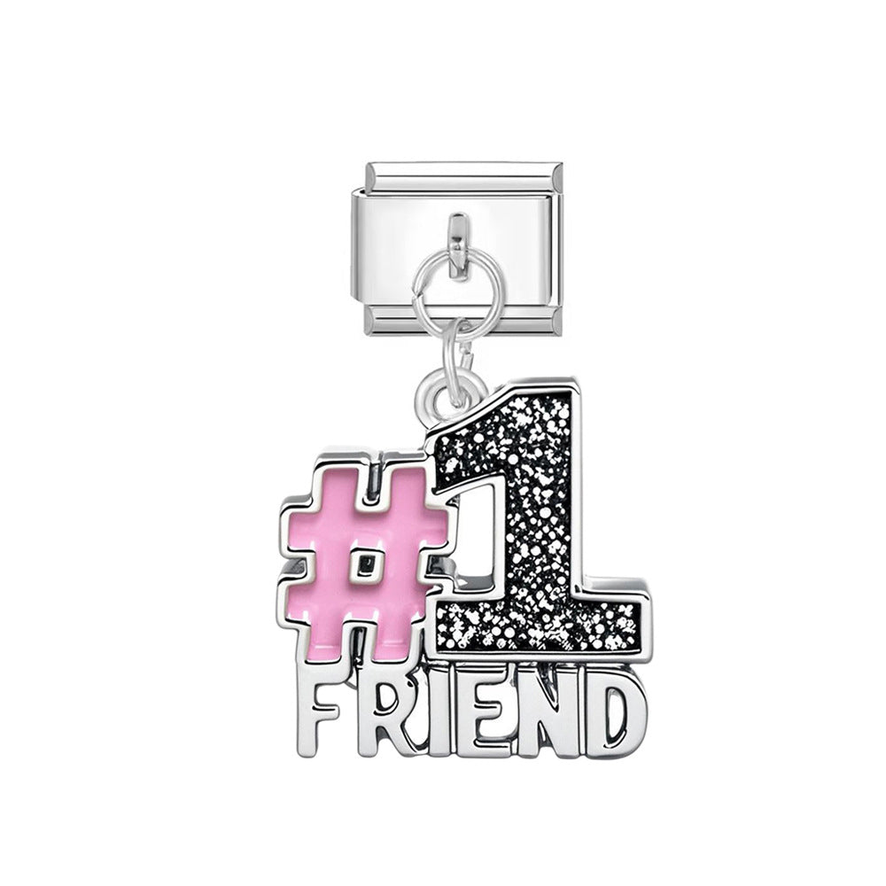 Wholesale Italian Charm Bracelet 9mm DIY Oil-Drip Single Buckle  Creative Stainless Steel Composable Bracelet