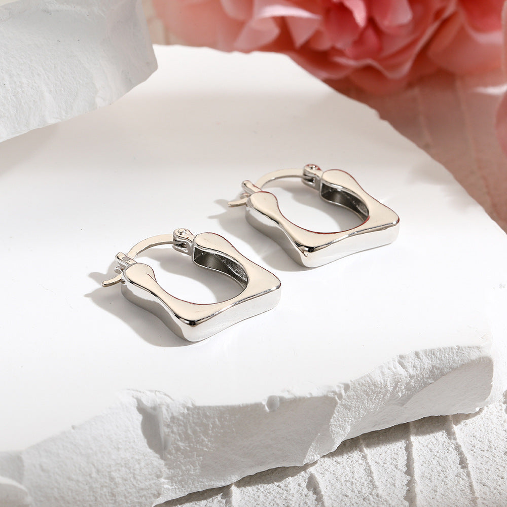Wholesale  smooth square ear buckle  earrings