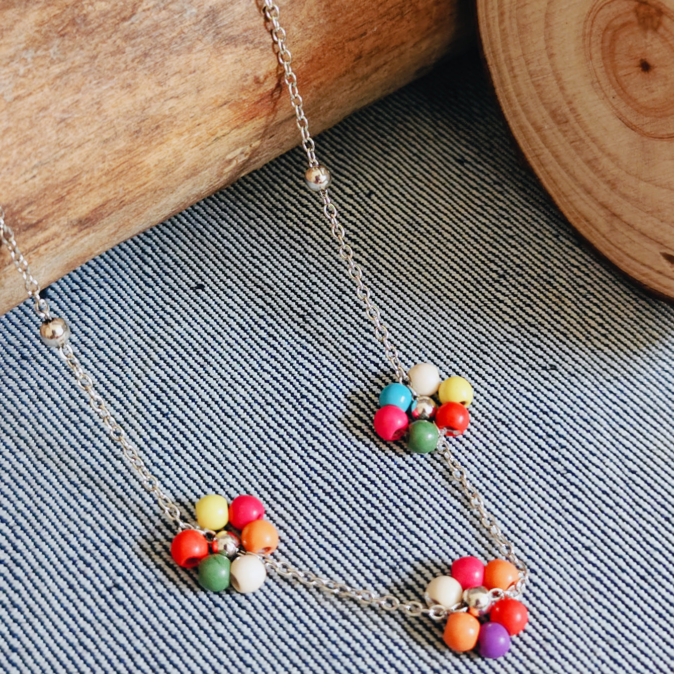 Wholesale Summer Pink Stone Flower Choker Necklace For Women Fashion Jewelry Gift