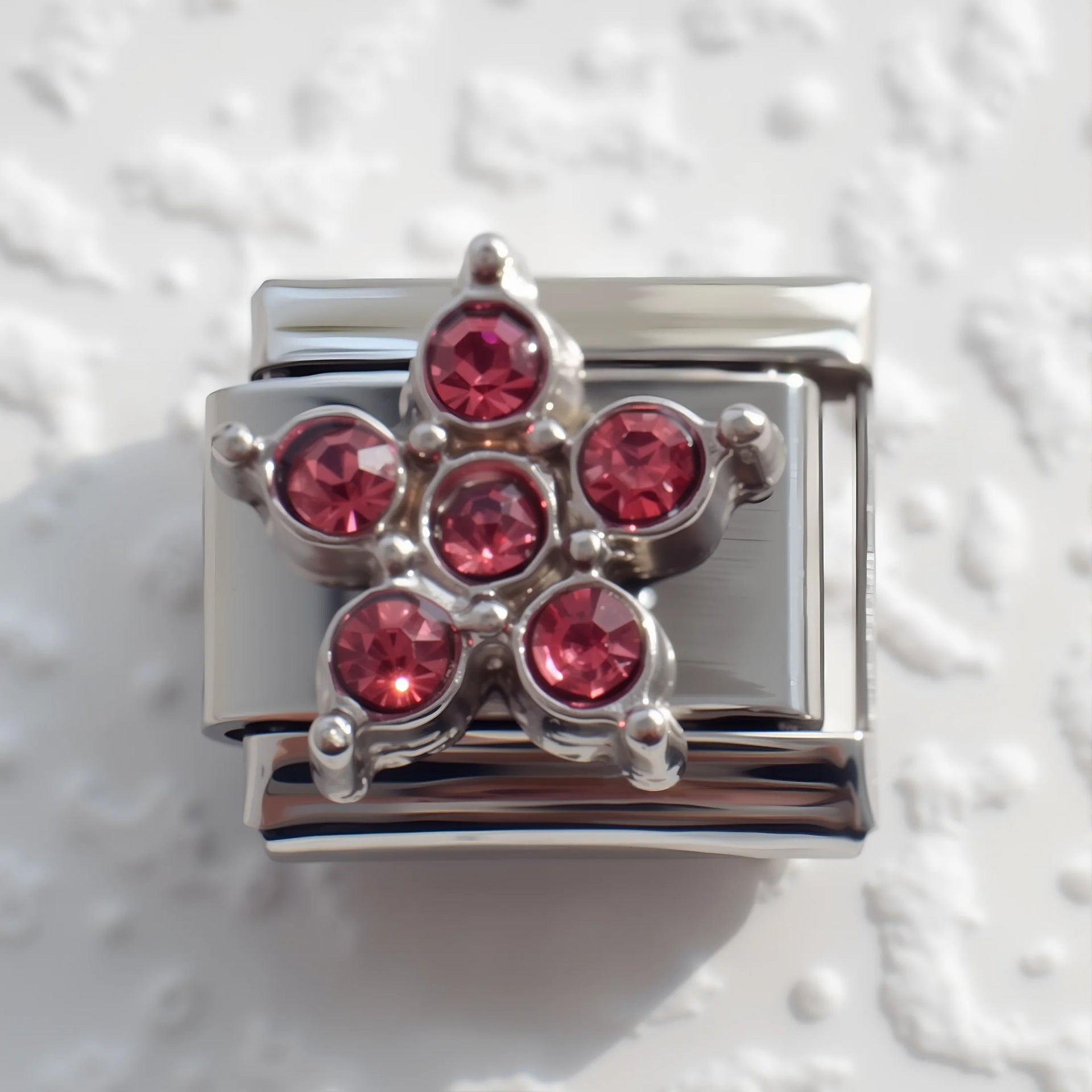 Wholesale 5pcs Italian Charm Bracelet 9mm DIY Splicing Flower Stainless Steel Composable Bracelet