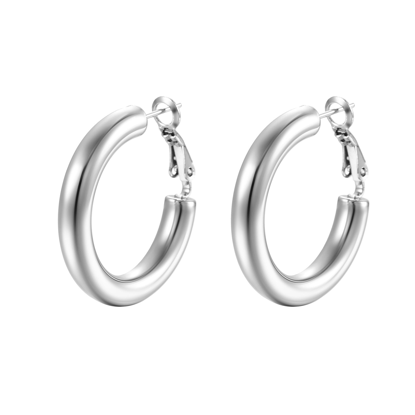 Wholesale  Stainless Steel Hollow Round Women's 18K Gold Earrings