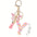 Wholesale Pink letter butterfly tassel keychain