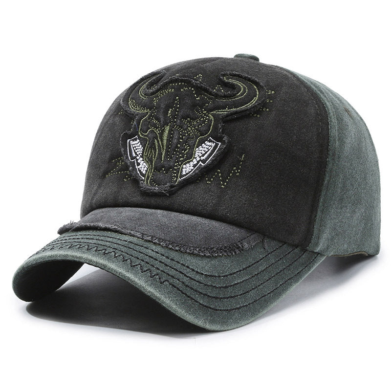 Wholesale Retro Bull Head Baseball Cap Washed Cowboy Peaked Cap Hat ACC-HT-YiShangmei001