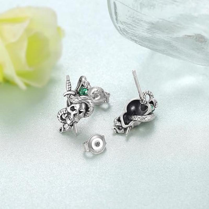 Wholesale Horror Snake Skull Earrings