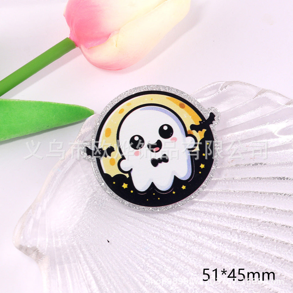 Wholesale 10pcs DIY Flatback Cartoon  Acrylic Flatback Badge Reels Retractable Keychain DIY Accessories