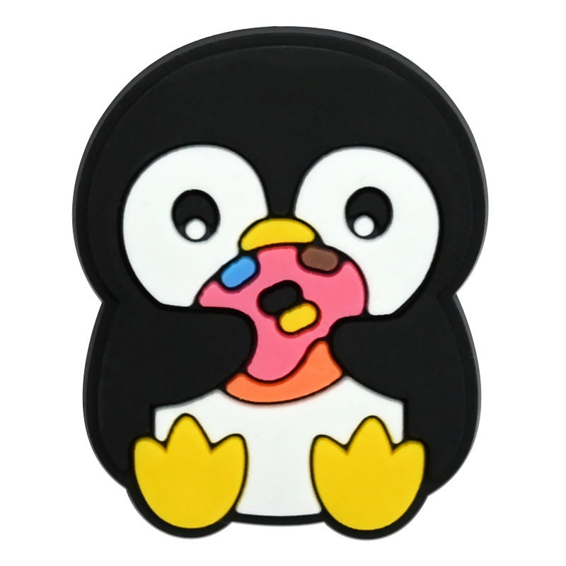 Wholesale   Random 100pcs Creative Cartoon Penguin Series PVC Soft Rubber Shoe Buckle Decoration