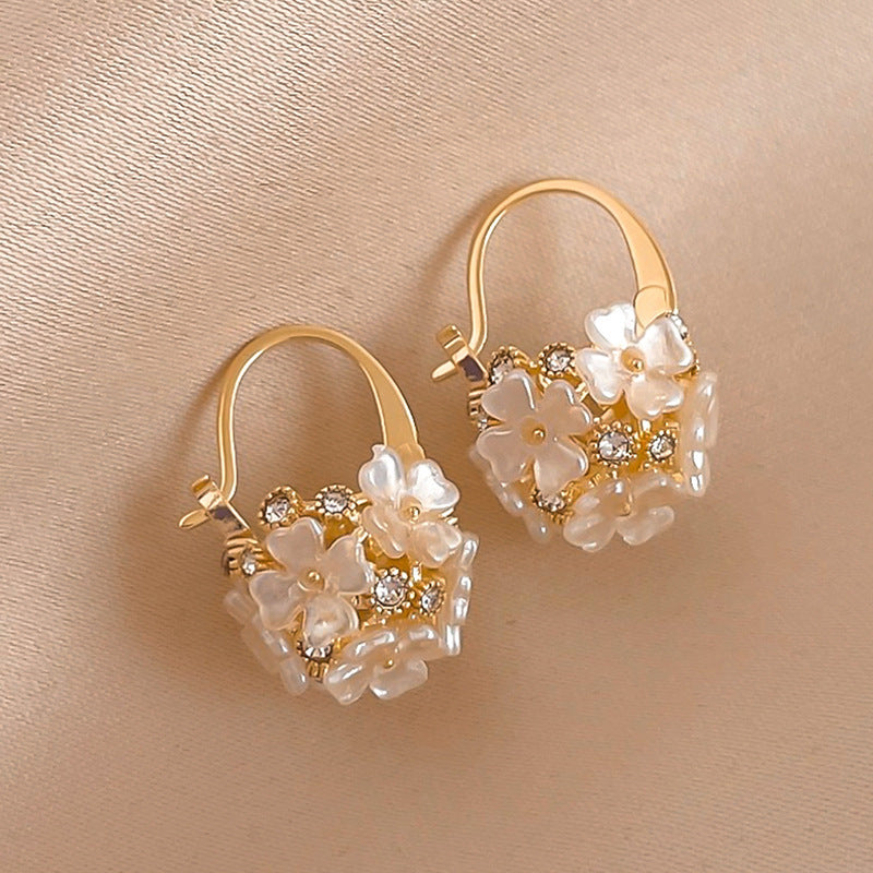 Wholesale Forest Style Flower Diamond Ball Earrings ACC-ES-Qiyou005