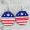 Wholesale Independence Day  American Flag Eagle Round Five-pointed Star Printed Wooden Earrings