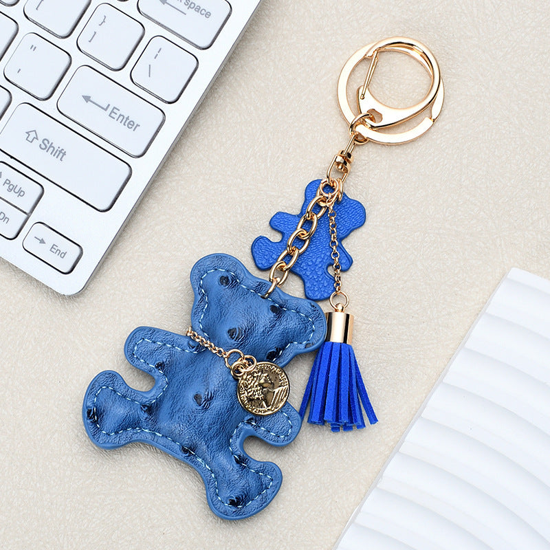 Wholesale Chic White Leather Bear Keychain - Decorative Bag Charm &  Car Key Accessory
