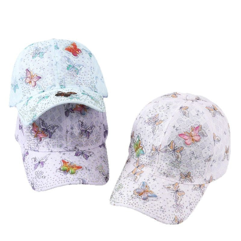 Wholesale lace butterfly dragonfly decorative baseball cap