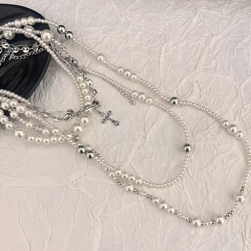 Wholesale Pearl Titanium Steel Long Necklace