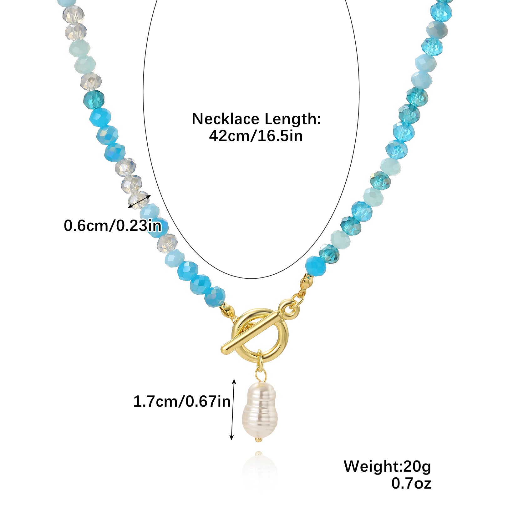 Wholesale Simple Bead Necklace Light Luxury  Crystal Necklace