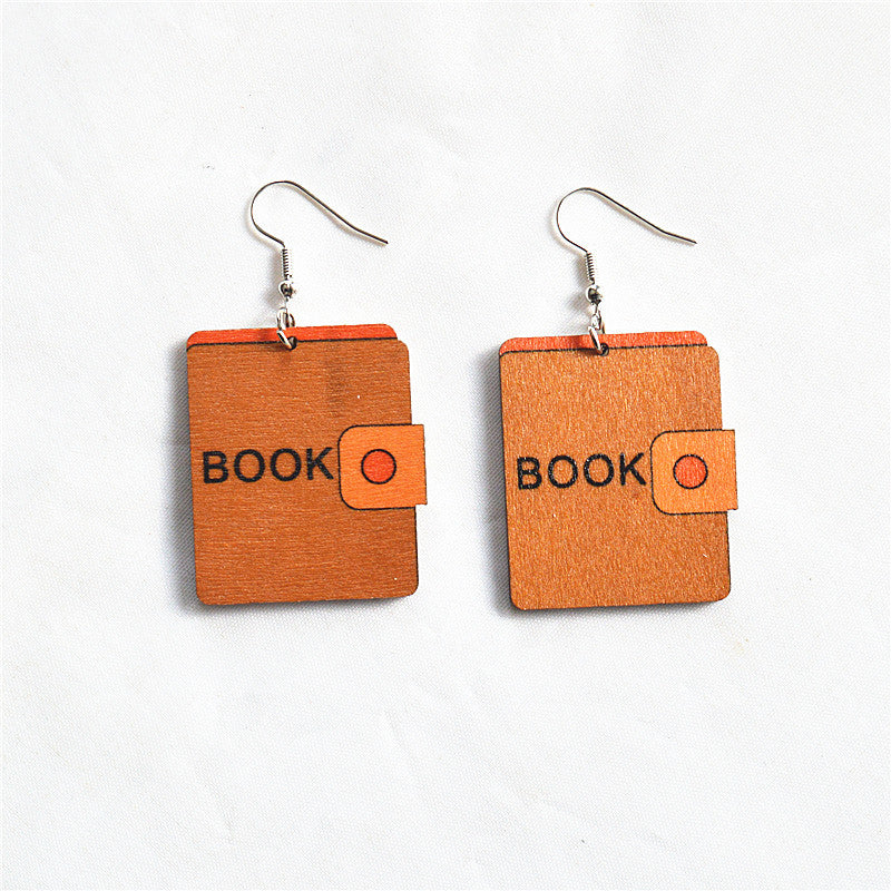 Wholesale Back To School Season Creative Book Earrings ACC-ES-XN031