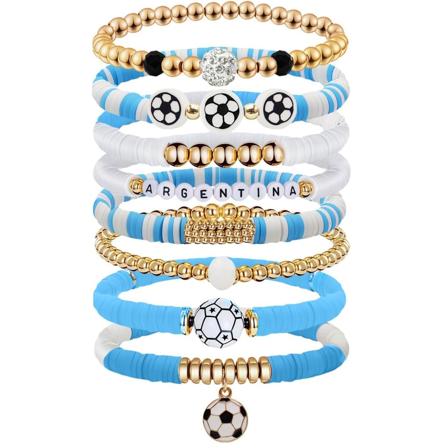 Wholesale Layered Bracelet Set US-Canada-Mexico World Cup Football Themed Sports Match Set Bracelet